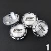 4PCS JDM Sport Rim Cap Clip 56mm Racing Sport Emblem Sticker Wheel Center Caps Hub Cap Black & Silver