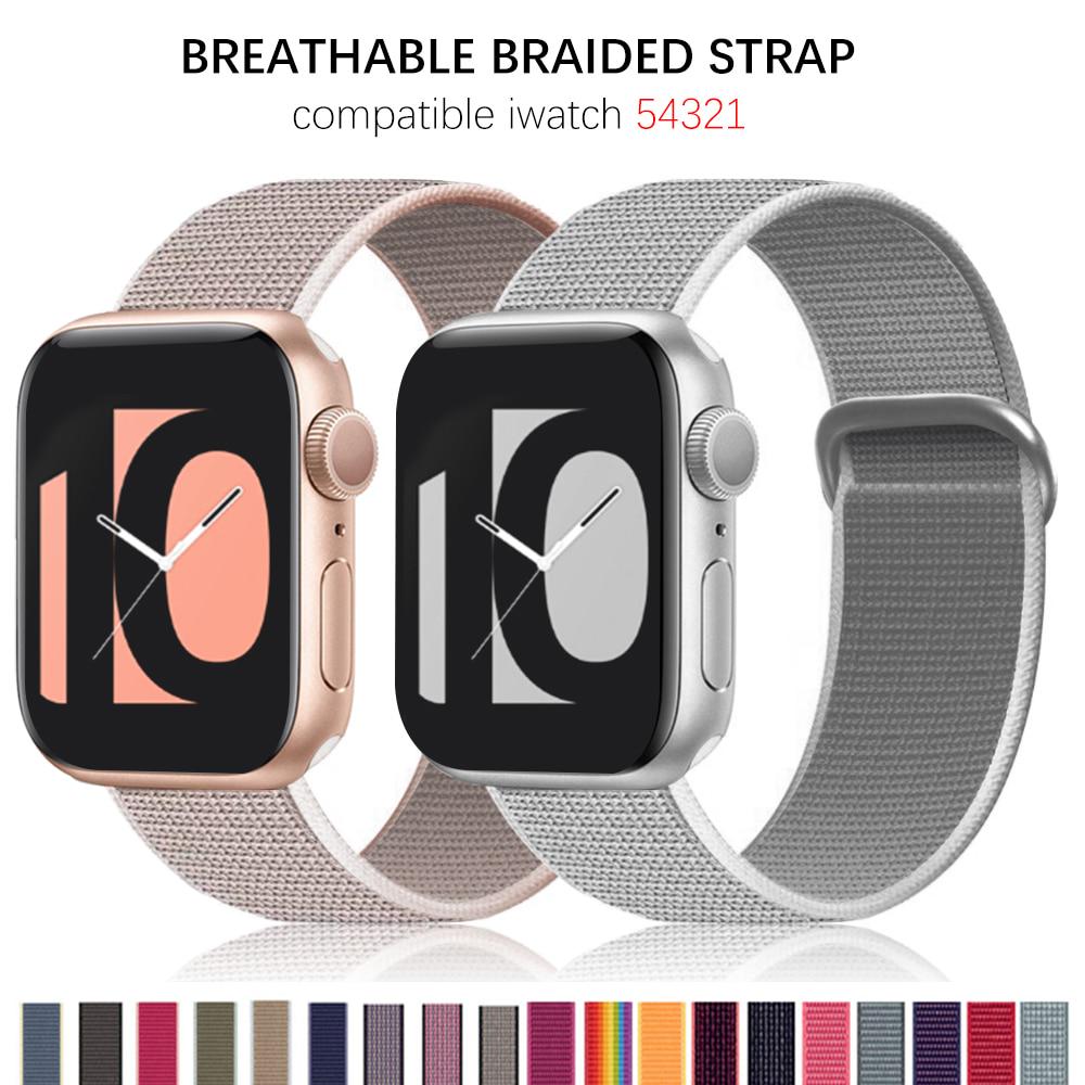 Band per Apple Watch Series 5 4 40MM 44MM cinturino in nylon Sport Loop per  iwatch Bracelet Series 321 38MM 42MM acquista in modo economico —  spedizione gratuita, recensioni reali con foto — Joom
