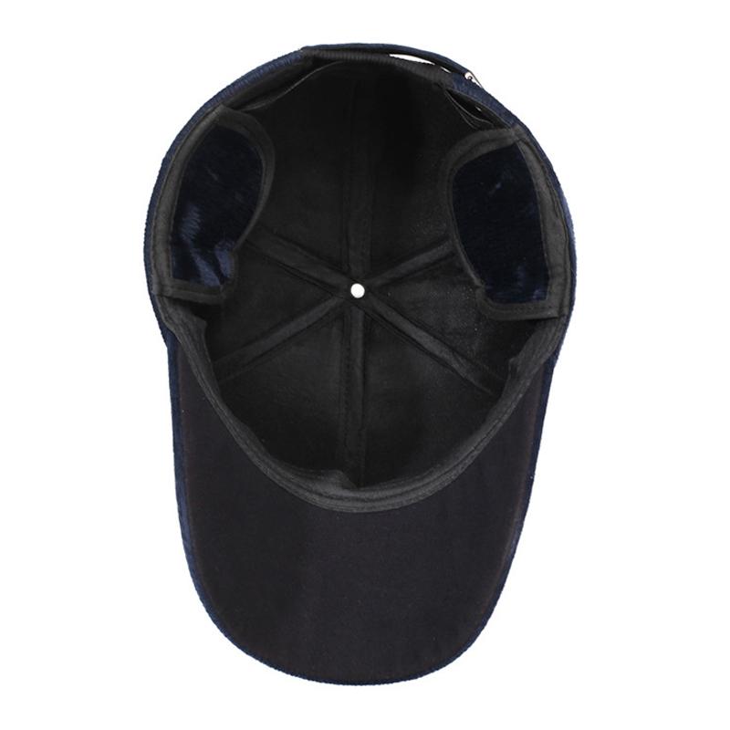 Autumn Winter Men's Outdoor Baseball Cap Velvet Thick Ear Protection Cap Cold Warm Middle-Aged and Elderly Cap