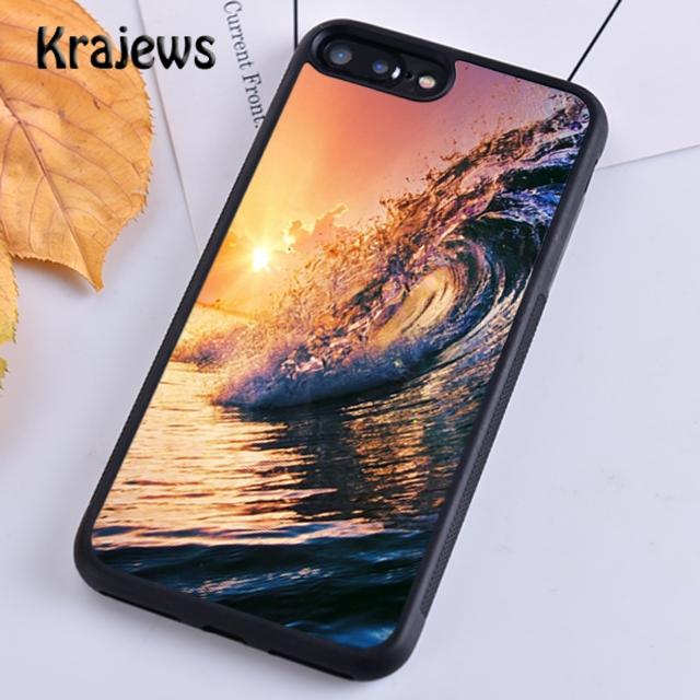 Krajews Surfing Sea Beach Surfboard Wave Phone Case For iPhone 17 Air 15 16 14 plus 11 12 13 pro max coque Shell Fundas