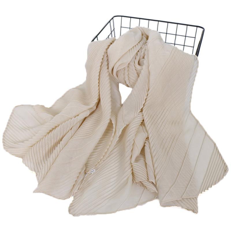 Fashion Cotton Crinkle Hijab Scarf Plain Shawls Muslim Scarves Headscarf Wraps Pashmina Solid Headband Turban Islamic Hijabs