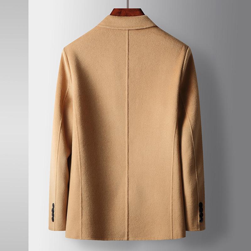 Men's Casual Suit Autumn and Winter Pure Handmade Double-sided Woolen Suit Jacket Middle-aged and Young Business Wool Single West
