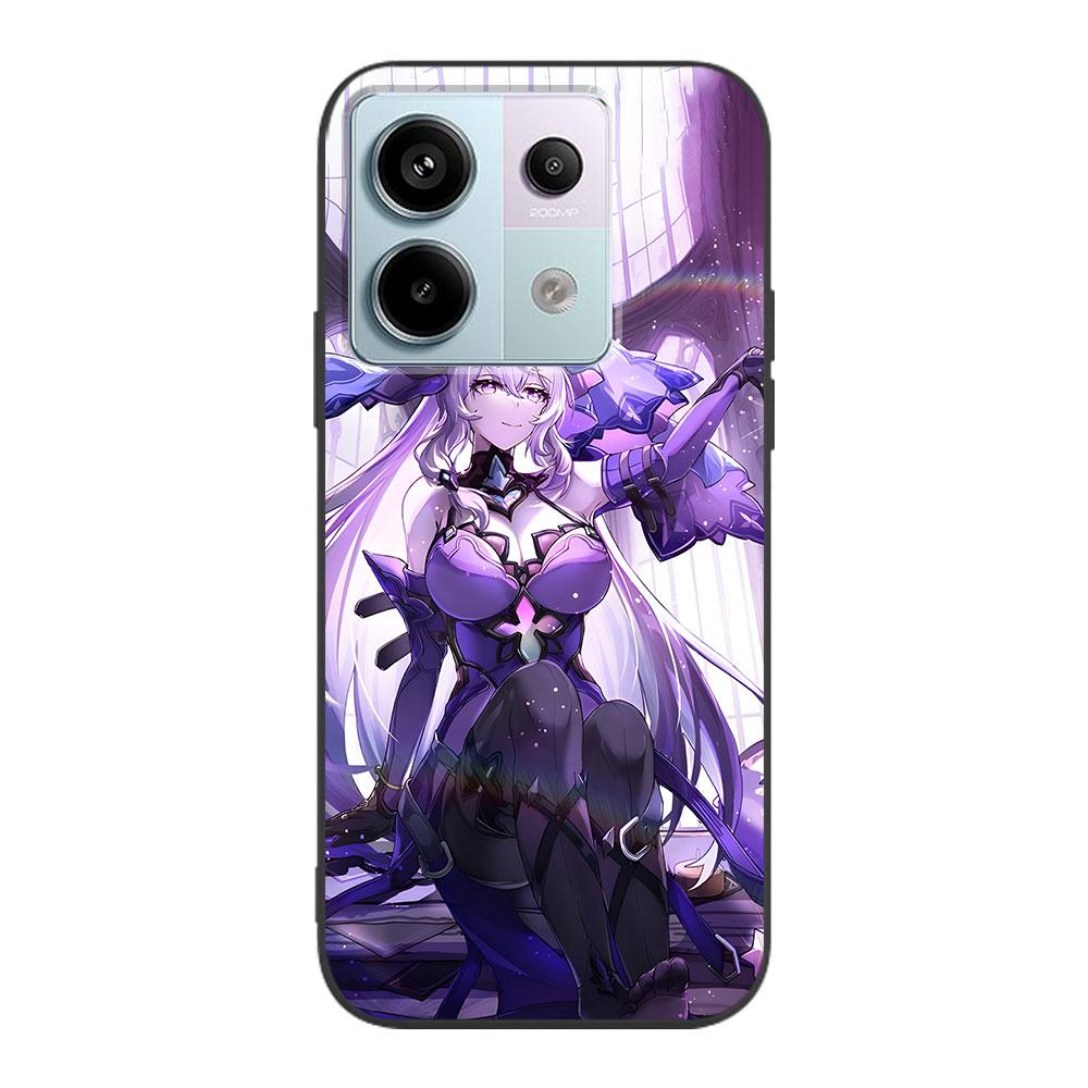 Black Swan Star Rail Game Case for Xiaomi Redmi 10 10C 9C 9A 9i 9 Prime 9T 12 12C 10A K40 Pro Black Soft TPU Mobile Phone Cover