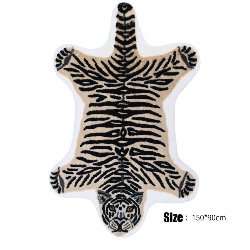 Nordic Style Cute Animal Printed Rug Panda Leopard Tiger Giraffe Lion Shape Faux Skin Carpet Plush Antiskid Carpet