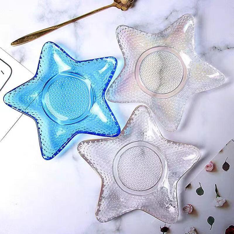 Creative Gold-Rimmed Conch Glass Salad Bowl Set