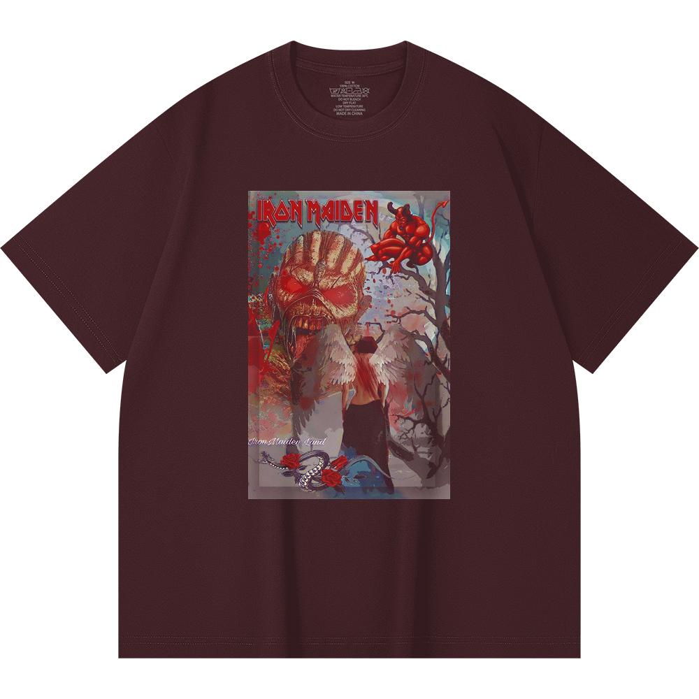 230 Gsm 100% Cotton Heavy Metal T-Shirt Rock Band Popular Music Print Unisex Heavy Cotton T Shirt