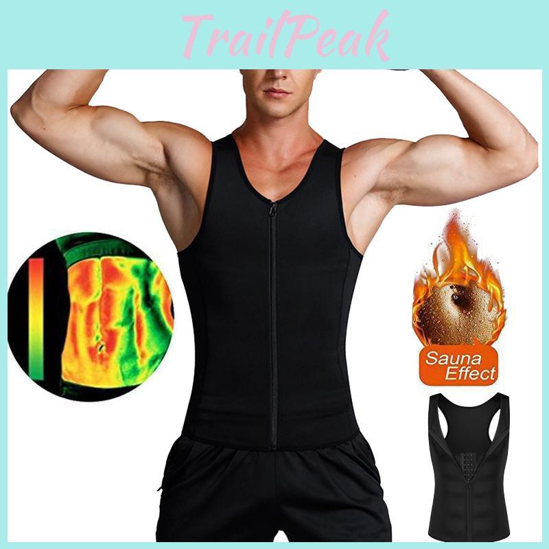 Mens Sauna Neoprene Thermo Sweat Body Shaper Waist Trainer Burn Fat Vest Corset