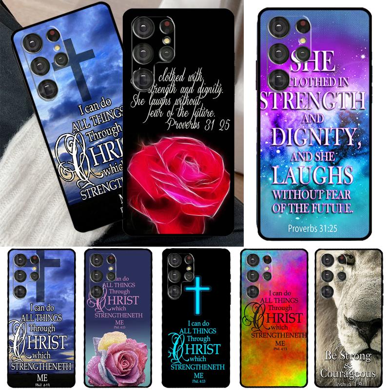 

Christian Jesus Christ Bible Verse For Samsung Galaxy S21 S22 Ultra Note 20 S8 S9 S10 Plus Note 10 Plus S20 FE Phone Cover