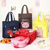Kids Portable Canvas Lunch Box With Material For School And Outdoor Use
