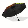 1pc Owl Nature Automatic Open/close Folding Compact Umbrella, 8-Rib Sturdy Canopy, Lightweight Portable, Everyday Use, Gift, Outdoor Umbrella, Travel