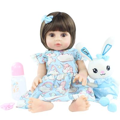 BZDOLL 48 CM Soft Body Full Silicone Reborn Baby Doll Like Real 19 Inch Vinyl Princess Bonecas Birthday Gift Girls Bathe Bedtime Toys