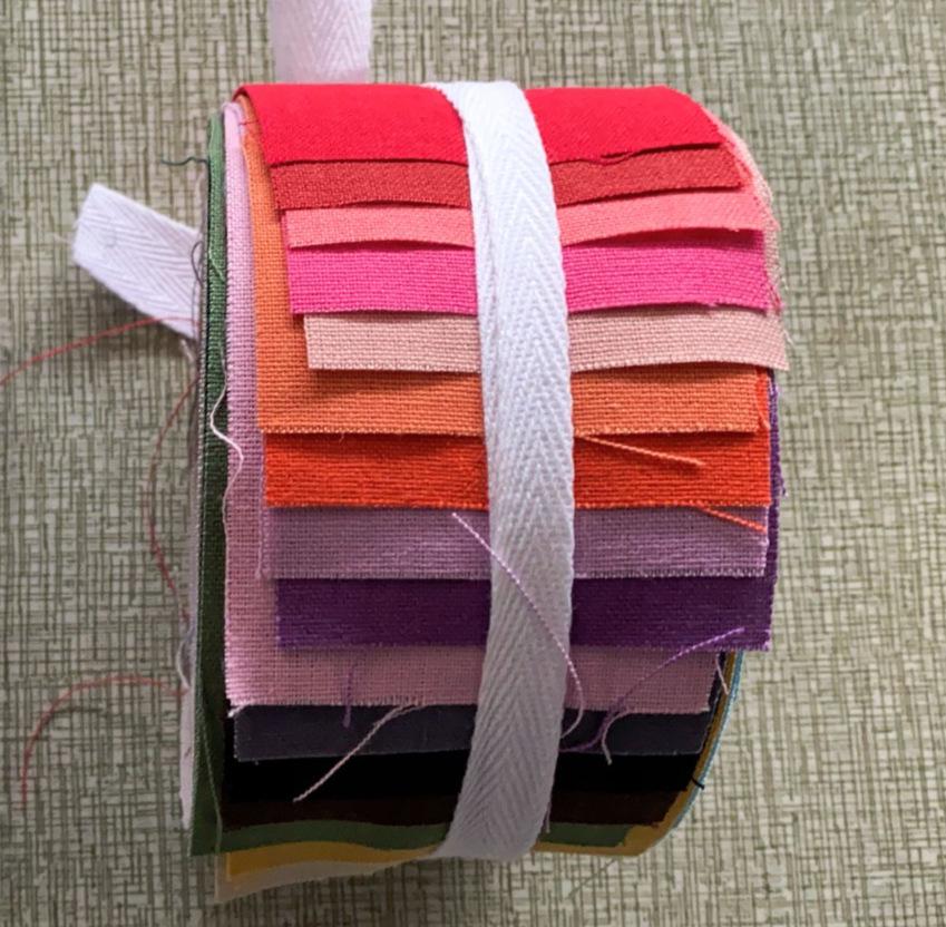 Plain Colored Cotton Fabric Strips Set for DIY Handmade Projects