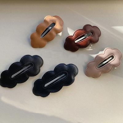 2pc Retro Cute PU Korean Hair Side Clips BB Hairpin for Women Girls Child Headband Hair Accessories Headwear Ornament