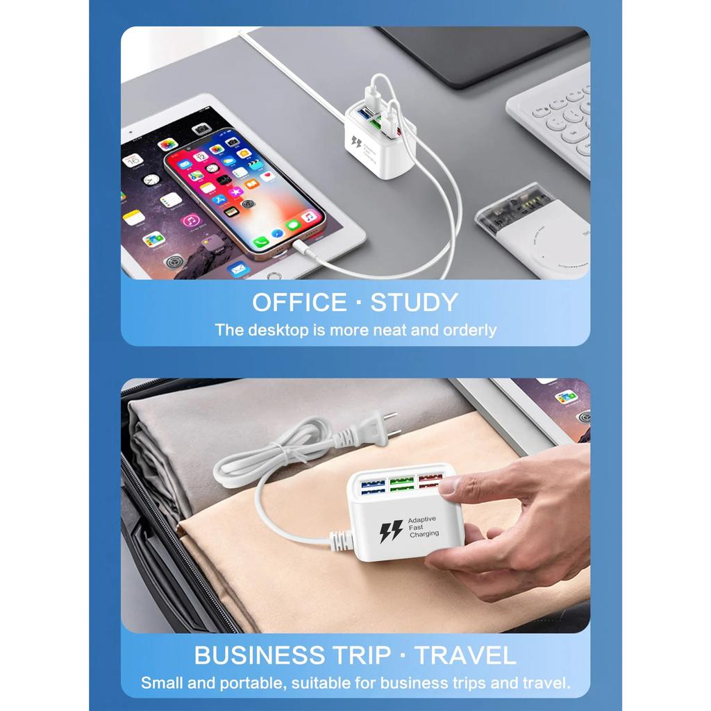 USB Ladegerät 6 Port Steckdosenleiste Universal Elektrische Steckdose EU/US Stecker Handy Ladegerät Adapter Multifunktions Verlängerungskabel Steckdose