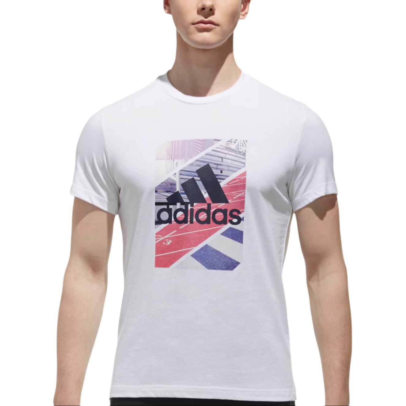 

Adidas Gfx T Футболка с круглым вырезом и принтом логотипа, с короткими рукавами, мужская, топы, белая, CX4996 XL