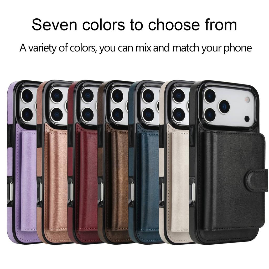 Magnetic Detachable Wallet Case for iPhone 17 Pro Max/17 Air, Compatible with Magnetic Card Slot Holder Flip Case for Men Women