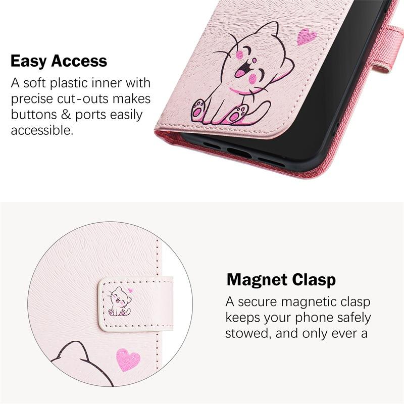 For OPPO Reno 12F 12FS 12 13 7A 9A 13F 14 14F Find X7 Ultra X8S Ultra A5i Pro 4G 5G Painted Case Leather Wallet Card Slots Flip Cover Casing Shell