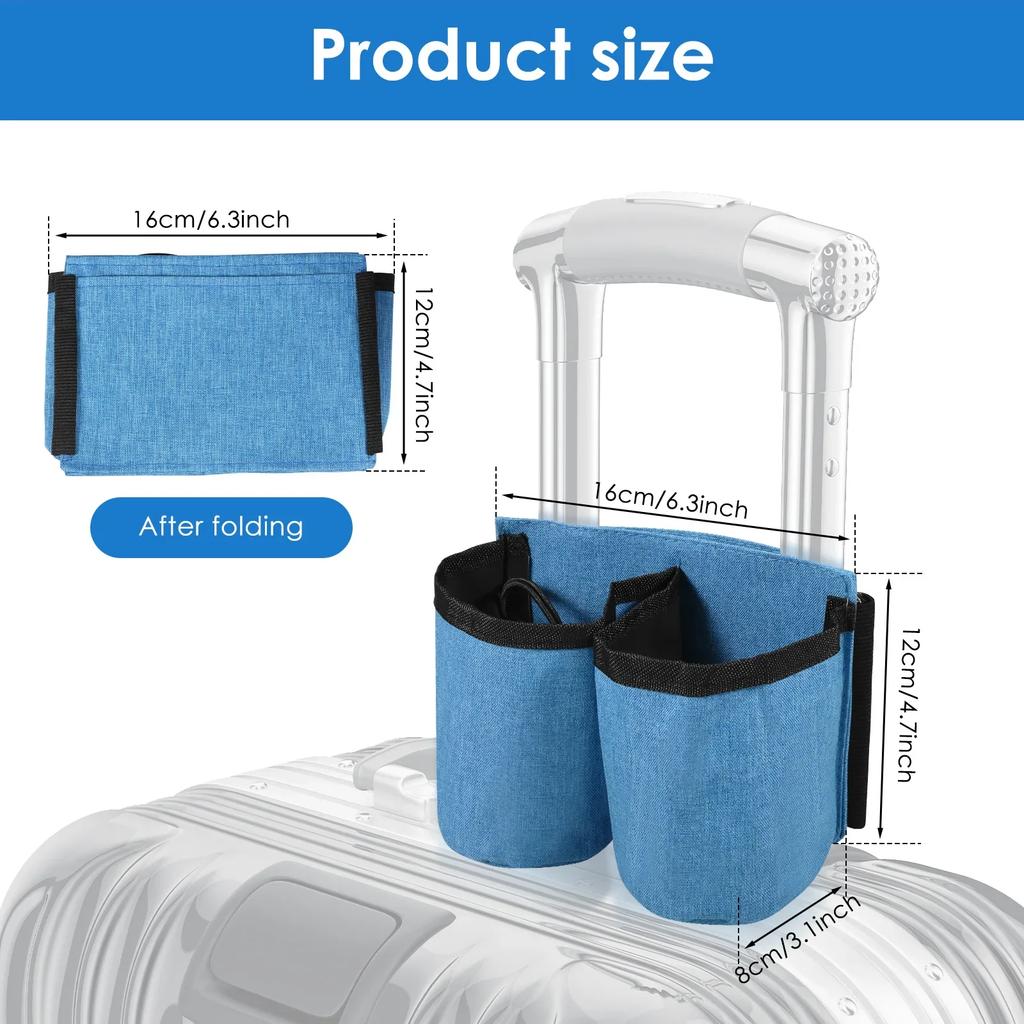 Luggage Travel Cup Holder Oxford Fabric Suitcase Drink Bag with Drawstring Durable Free Hand Travel Milk Tea Coffee Mugs Holder
