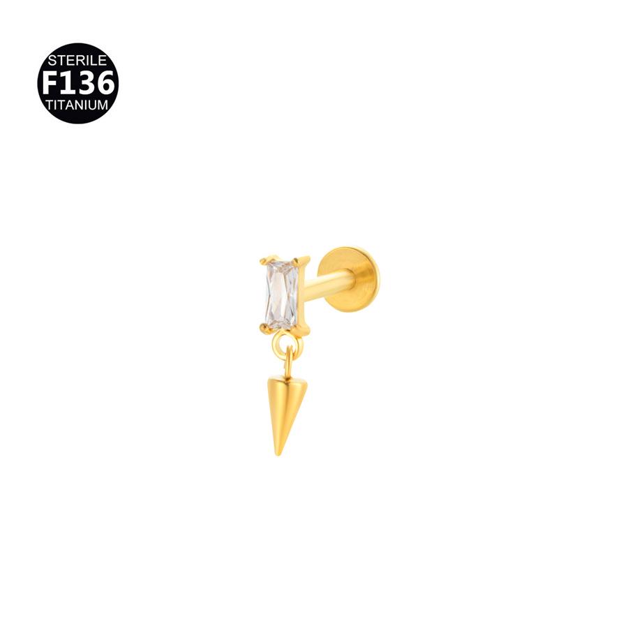 2024 F136 Titanium Flower Cone Pendant Chain Lip, Ear & Tragus Stud with Internal 0.9 Thread