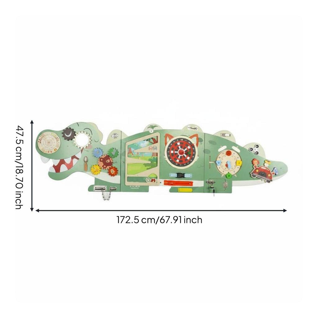 Wall-Mounted Busy Board Easy Install Wooden Wall Activity for Preschoolers