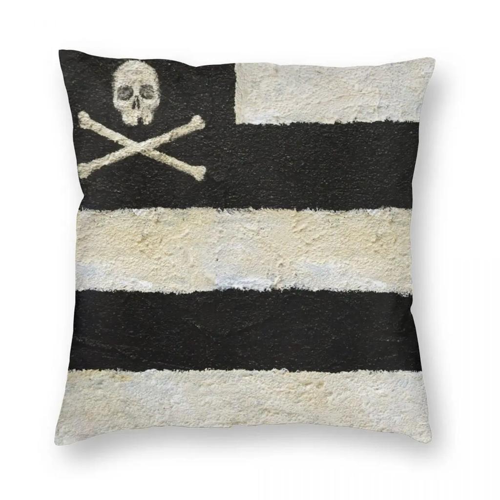 Skulls Pirate Gothic Art Pillowcase Printing Fabric Cushion Cover Decorative Pillow Case Cover Home Zippered X