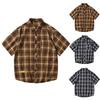 Camisa de Manga Corta para Hombre Estampado Cuadros Vintage Japonés Camisa a Cuadros de Verano para Vacaciones en la Playa Camisa de Botones de Media Manga