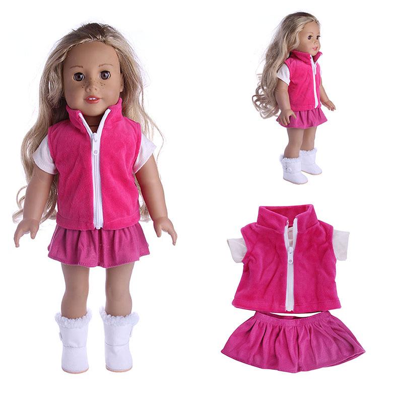 סט ז'קט בן שלושה חלקים ואביזרים לבובת American Girl בגודל 18 אינץ'