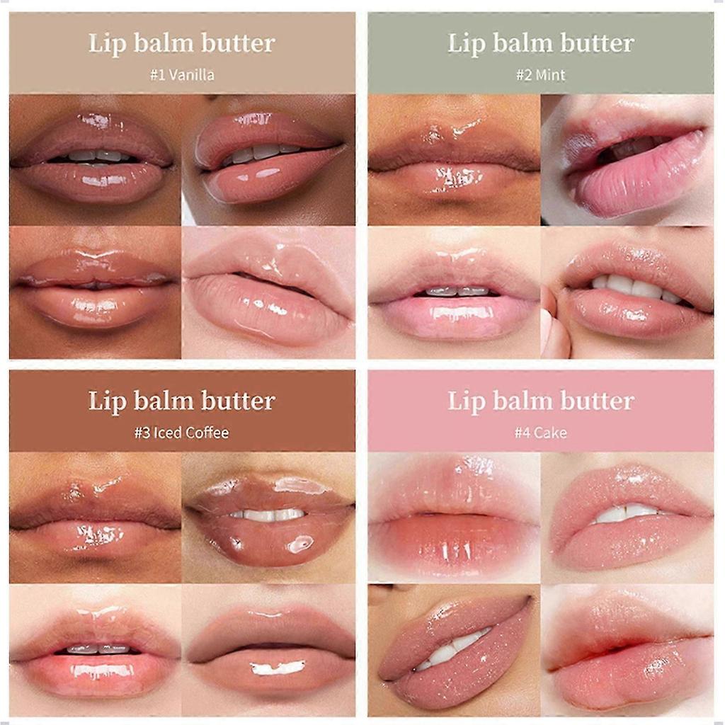 4 Stück/Packung Feuchtigkeitsspendendes und Pflegendes Lippenbalsam-Set Lippenpflege Bietet Lippenpflege zum Glätten Trockener Und Rissiger Lippen Neu eingetroffen