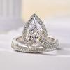 Shein Princess Temperament Ring, Water Droplets Full Of Diamonds Flash Ring Girl, Engagement Wedding Matching