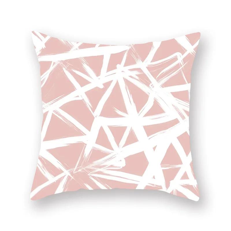 45X45CM Pink Shiny Polka Dot Alphabet Geometric Simple Pillow Cover Bed Sofa Car Office Seat Cushion  Home Decoration