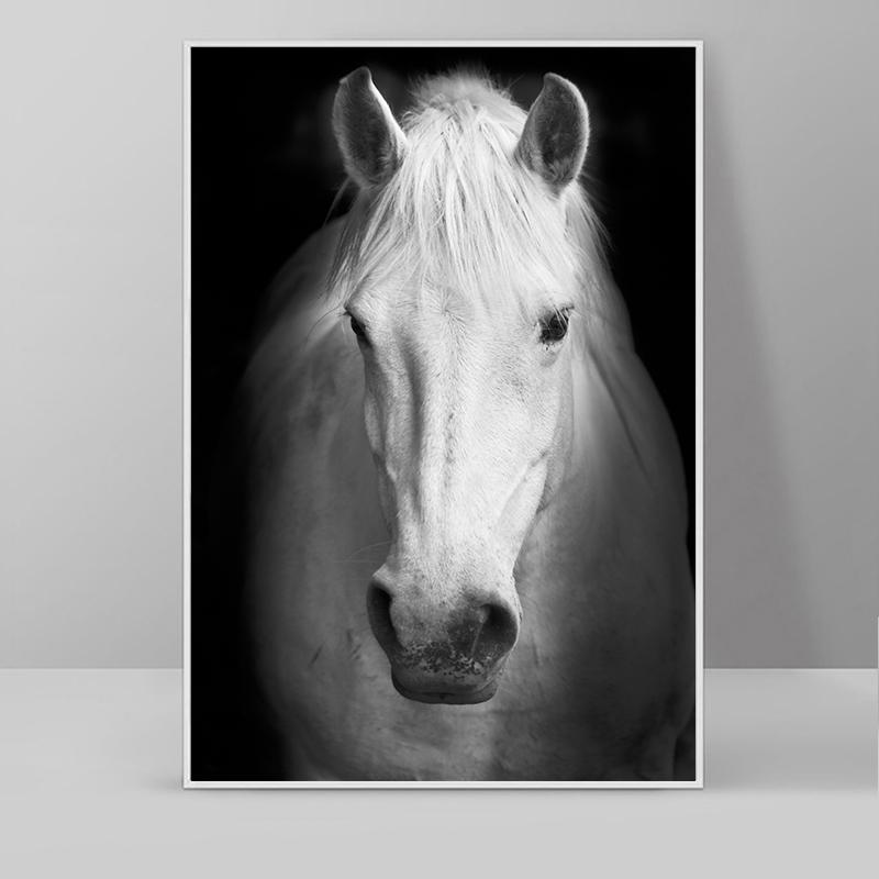 Modern Black And White Lion Elephant Deer Zebra Poster Canvas Painting Nordic Animals Wall Picture For Living Room Home Decor