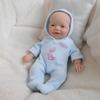 8 Inch Solid Silicone Rebirth Doll Charlie Rabbit Printing Blue Legged Pants Simulation Doll Soft Q Elastic Reborn Baby Doll for Child Christmas Gifts