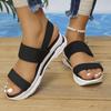Summer New Plus-size Slope Heel Fly-woven Overfoot Sandals Thick-soled Outerwear Sandals for Women