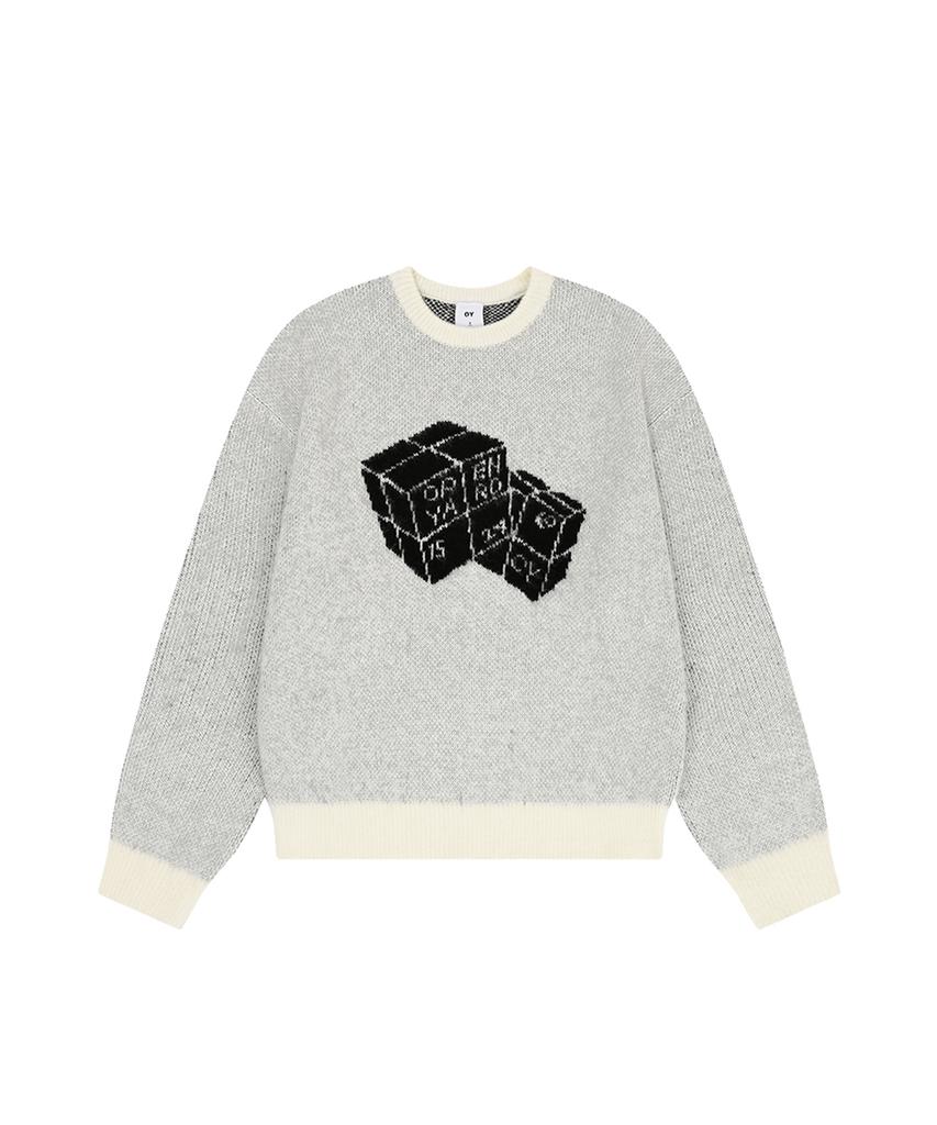 Opeunyadeu(Owai) Hairy Dual Cube Knit - Ivory