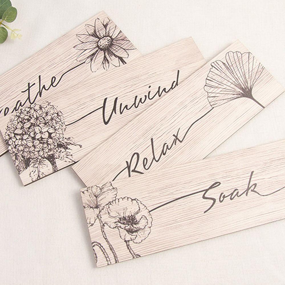 Wooden Floral Wall Art Handmade Wall Decor Paintings Creative Plants Hanging Sign  Bathroom Decor