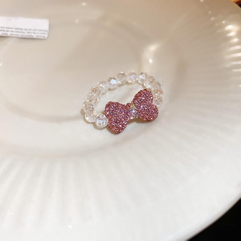 French Temperament Butterfly Pearl Bow Open Ring Simple Trend Index Finger Ring Jewelry Women