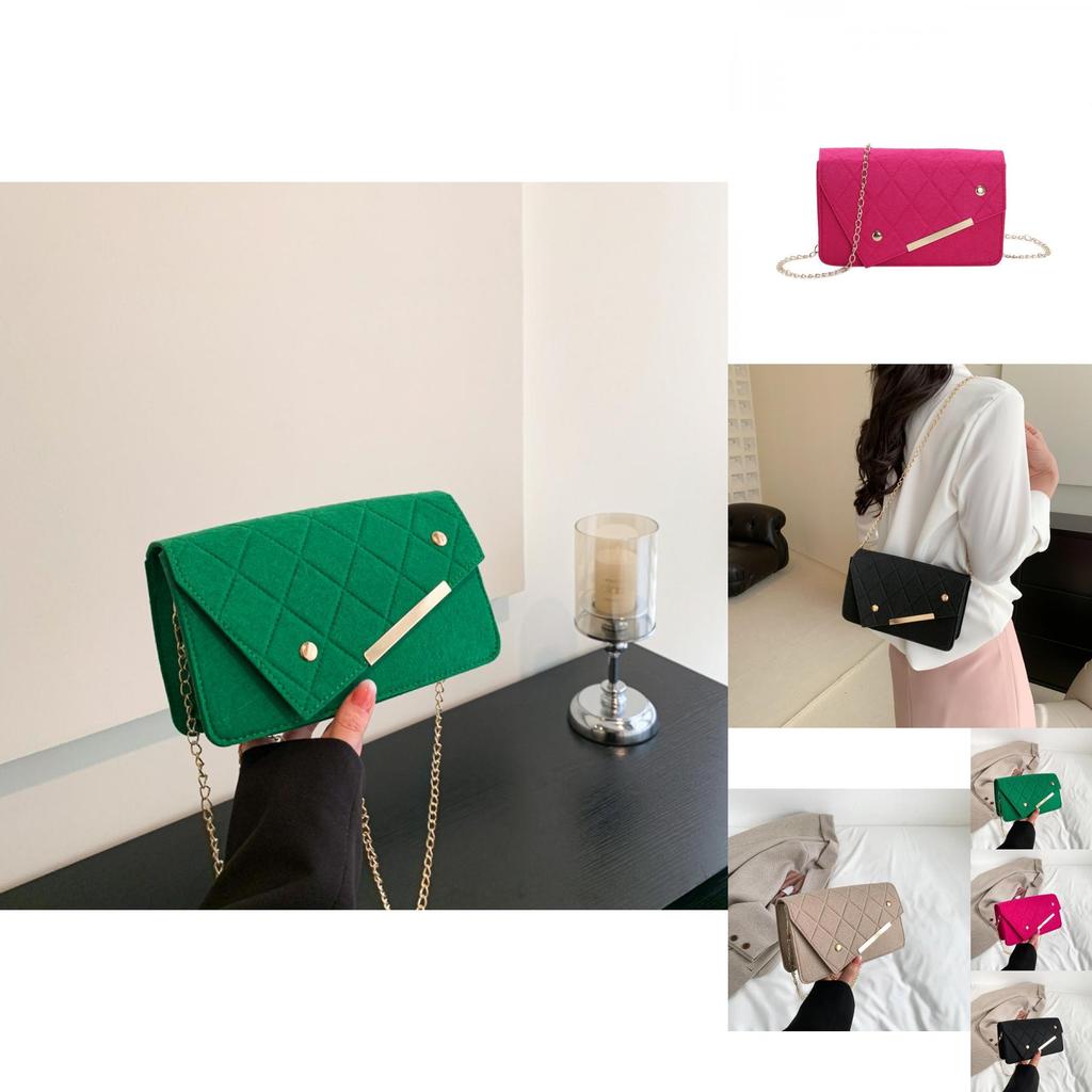 Trendiger Street Style Filzketten-Kleines Quadratische Tasche Für Damen 2023 Modische Umhängetasche