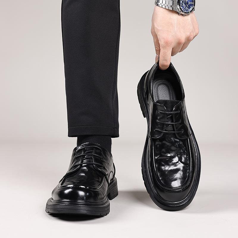 Height Increasing Platform Round Toe Loafers Leather Shoes for Men Retro  Fashion  Trend on Sale Man Casual Shoe