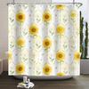 Yellow Sunflower Shower Curtain Spring Floral Bathroom Decor Hanging Curtains Fresh Floral Plant Patterns Waterproof Curtain