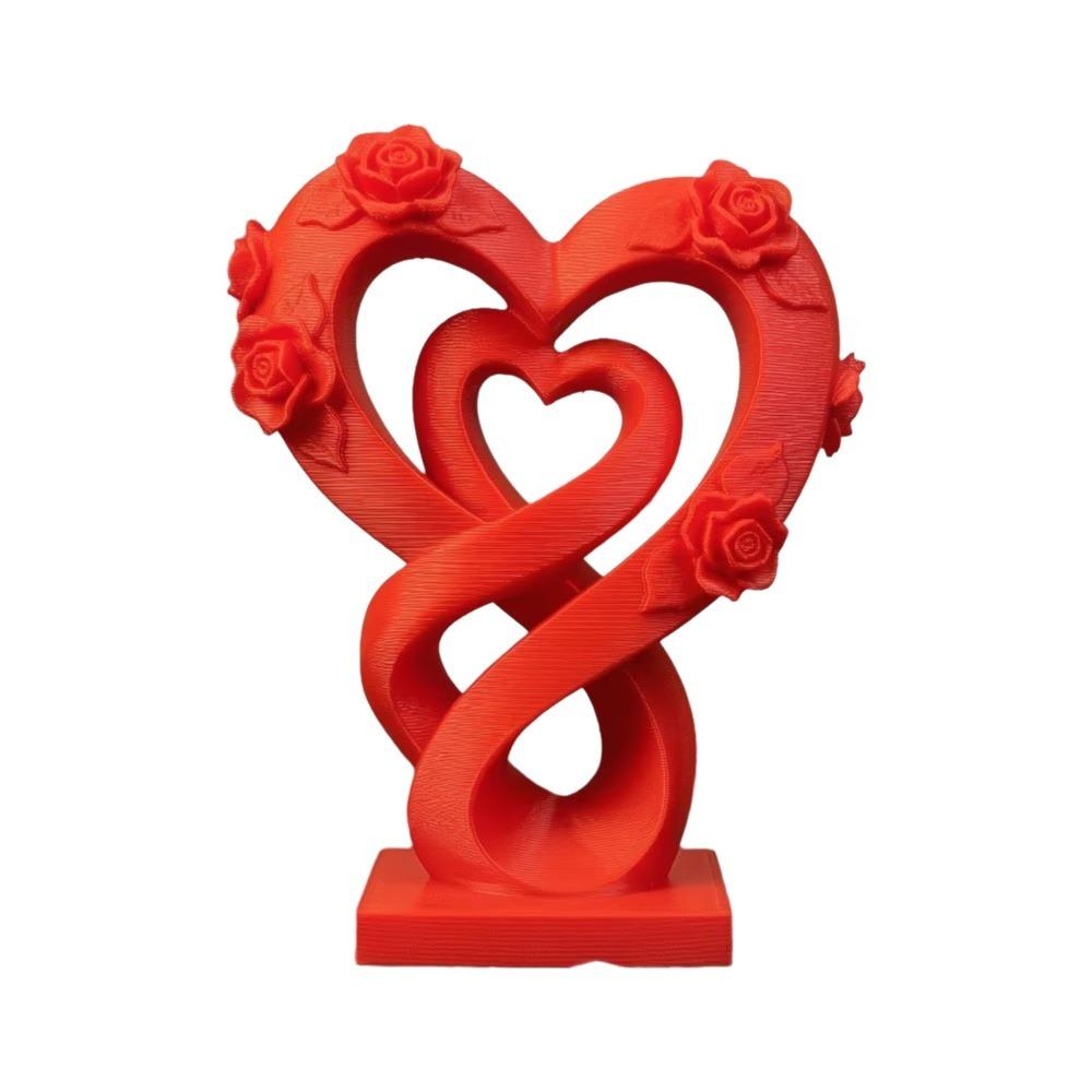Modernes Herz-Rosen-Ornament Romantisches Herz-Statuen-Ornament Kreatives Liebes-Ornament Valentinstagsgeschenk