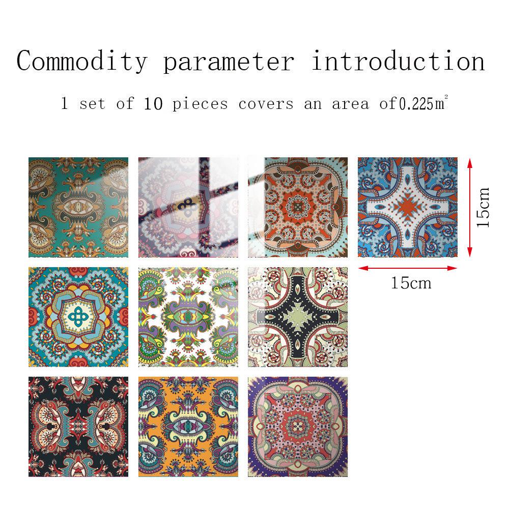 

10 шт. самоклеящиеся наклейки на плитку, мандала, ПВХ-обои, сделай сам, плитка для ванной, кухни, декор, фрески, наклейки, съемные