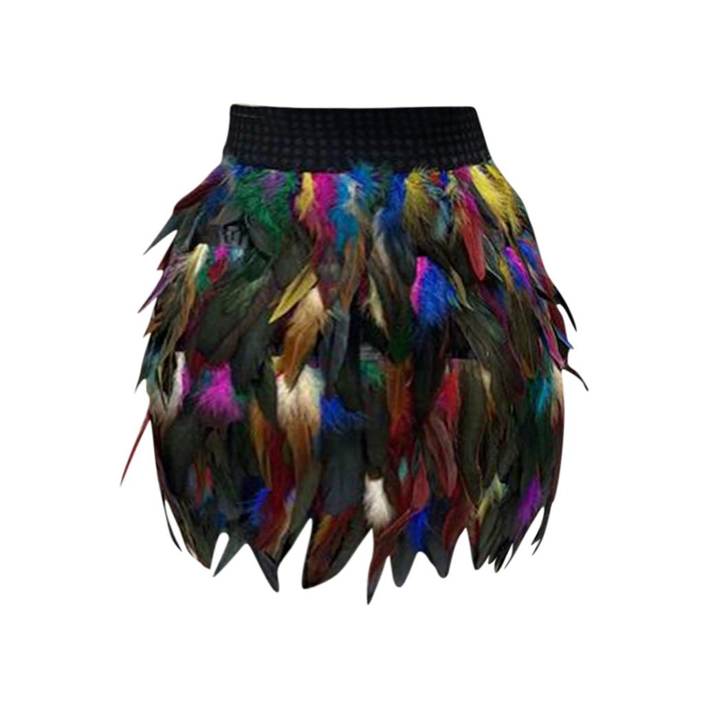 Dámské Módní Sexy Módní Peří Make-up Plesové Vystoupení Šaty Sukně