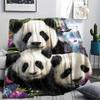 Pandas Print Flannel Blanket, High quality Comfortable for All Seasons, Home Decor, Warmth and Comfort, Perfect for Christmas Gifts