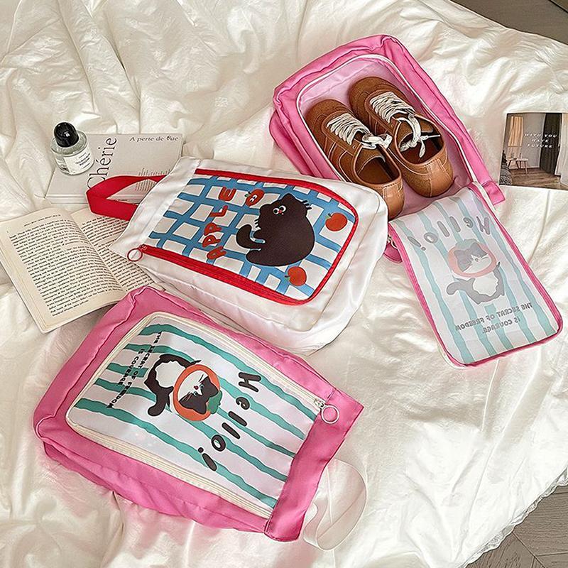 Portable Double Layer Travel Shoe Bag Separate Storage Waterproof Shoe Storage Bag Handheld Thickened Dustproof Shoe Bag