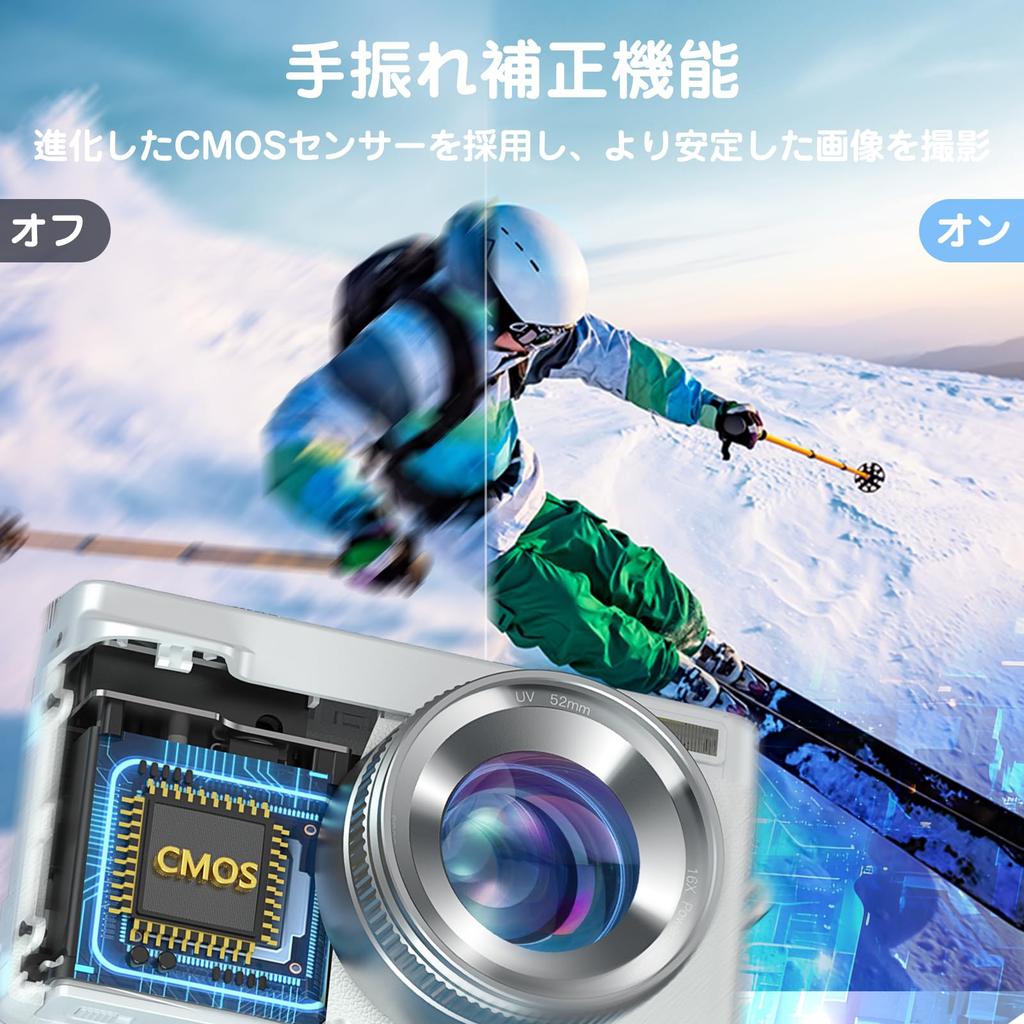 4K Digital 48 Selfie Camera for and Tripod Image 256g Memory Card White Camera, Megapixels, Vlogs, YouTubers, Instagram, Compatible, Stabilization,