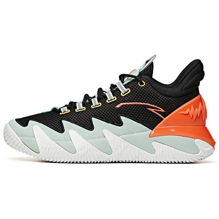 New ANTA Reverse Blade Basketball Shoes Men Low Top Black/Pea Green/Orange 112041606-1
