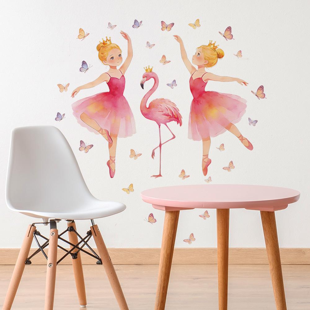 Ballet Dancer Girl Wall Sticker Self-Adhesive Removable for Bedroom Living Room Study Room Elegant Home Decor Art