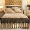 European Luxury Quilted Bed Skirt Winter Warm Thicken Velvet Bedspread King Good Hand Feeling Bed Skirt Not Included Pillowcase
