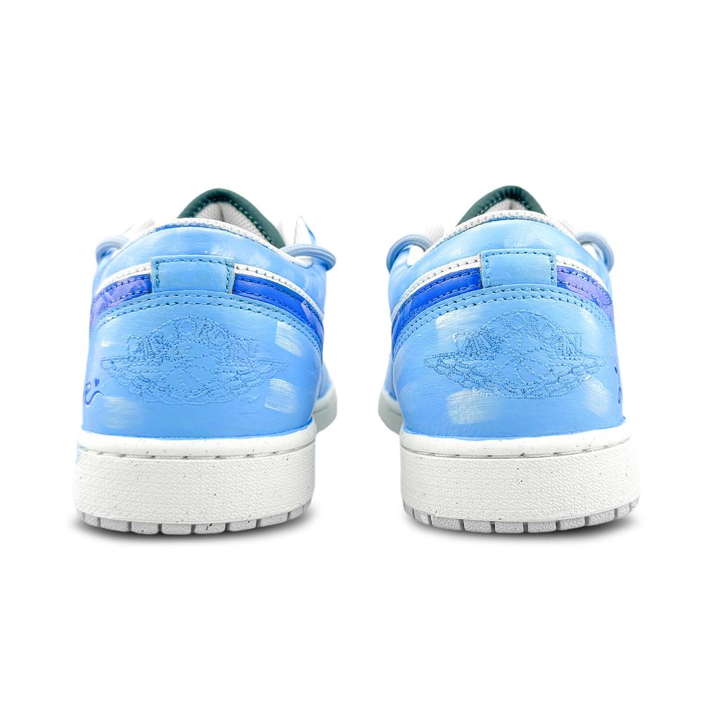 Jordan Air Jordan 1 Abrasion Resistant Low Top Vintage Basketball Shoes Unisex Blue FQ7687-300(Team1053-)