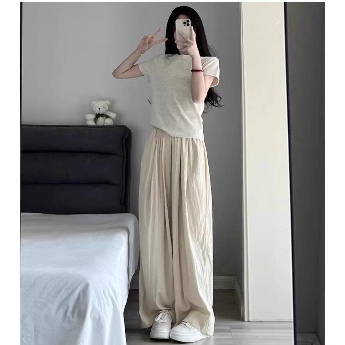 New Summer Large-size Yamamoto Pants High Waist Droop Japanese Casual and Versatile Lazy Style Women Wear Straight Wide-leg Pants